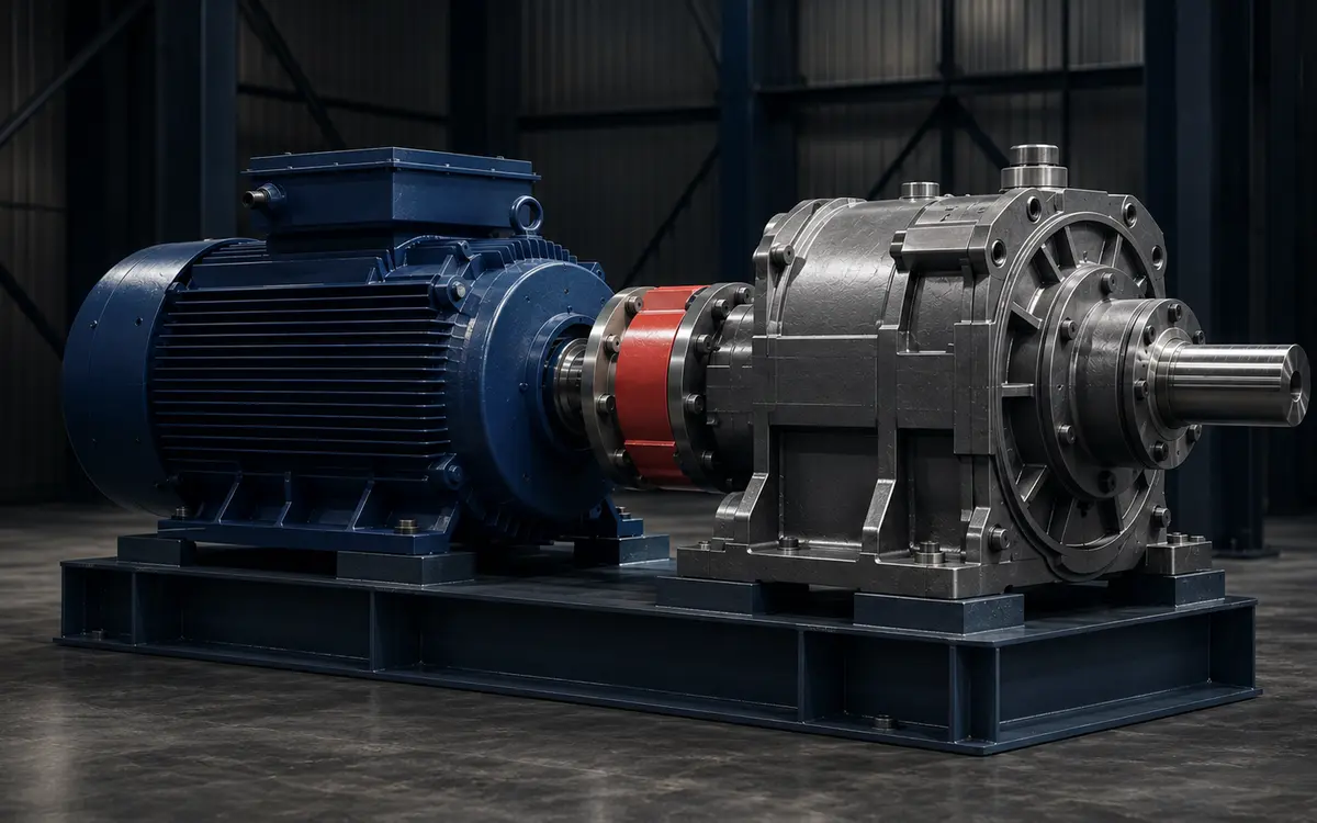 Industrial electric motor and gearbox drive system